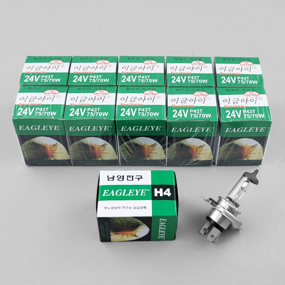 타로시 남영 화물차 전조등 h4 24V 75/70W 순정형 자동차전구 10개입 25,200원