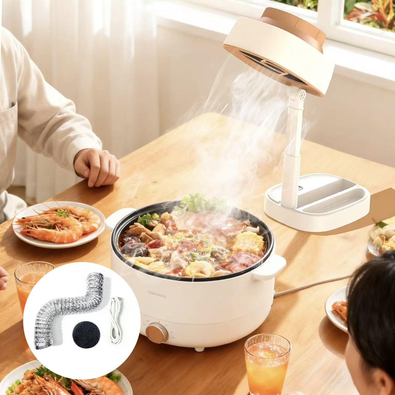 HULULU 휴대용 미니 후드 연기흡입기 가정용 탁상형 무연 주방 연기제거기 29,800원