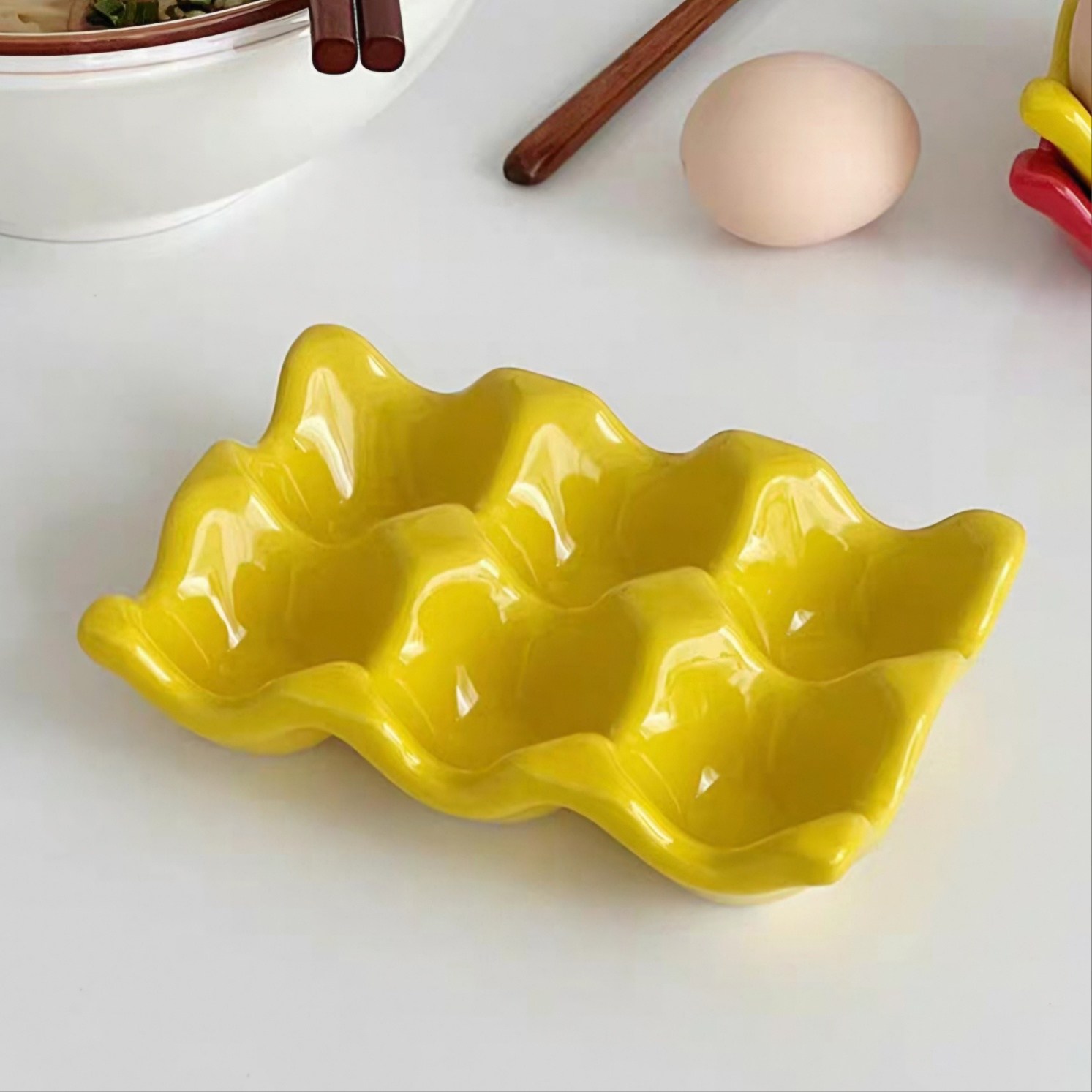 고급 세라믹 컬러 에그홀더 6구 계란트레이 BECKY STORE 12,800원