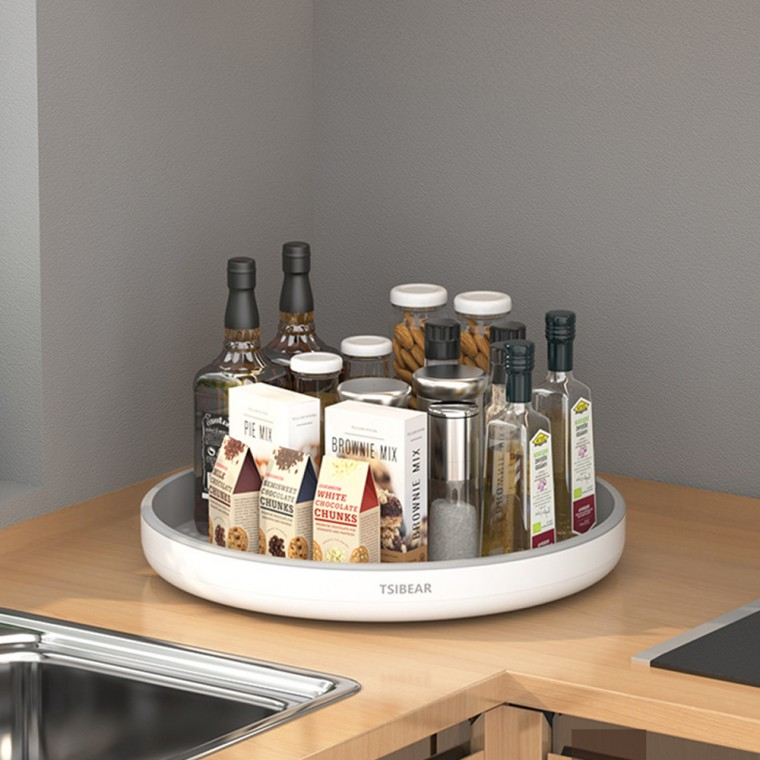 우리의공간 주방턴테이블 하부장 수납 회전판 주방정리 선반, 1개, 블랙 10,500원