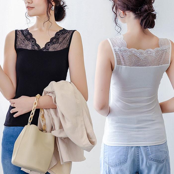 레이스 투웨이 슬리브리스 나시 2color / 브이넥 스퀘어넥 레이어드나시 5,340원