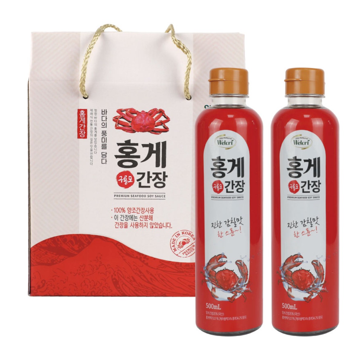 구룡포 명절 홍게간장 기업 대량 설 선물세트, 100개, 1L 529,000원