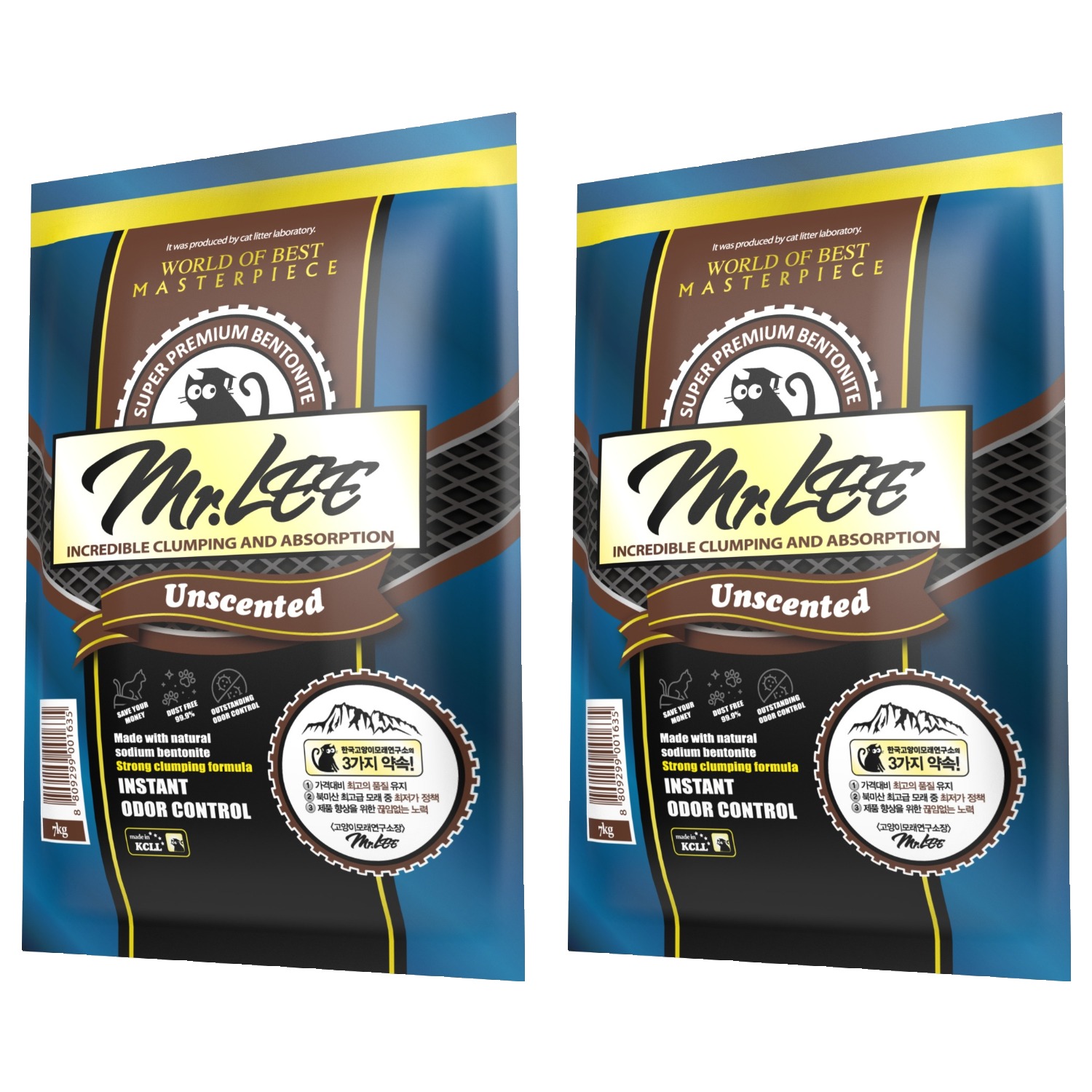 미스터리 언씬티드 응고형 고양이 모래, 7kg, 2개, 무향, 현재가 26,900원