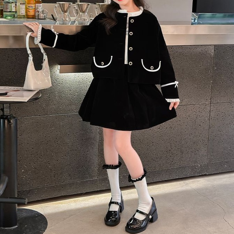 해피유통어린이 봄가을 패셔너블 짧은 재킷 + 스커트 세트 귀여운 발랄 디자인14세 이상XG03 33,250원