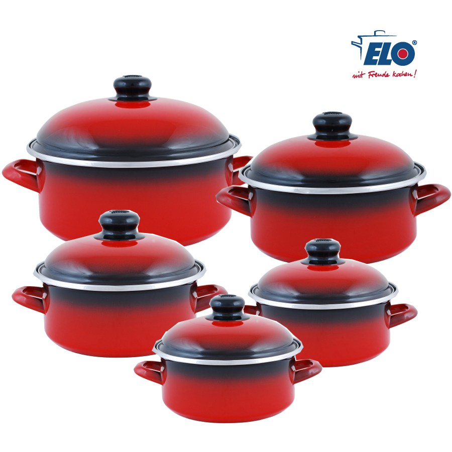 elo 이엘오 빨강법랑 쿡포트 양수냄비 낮은형 5종세트 198,000원