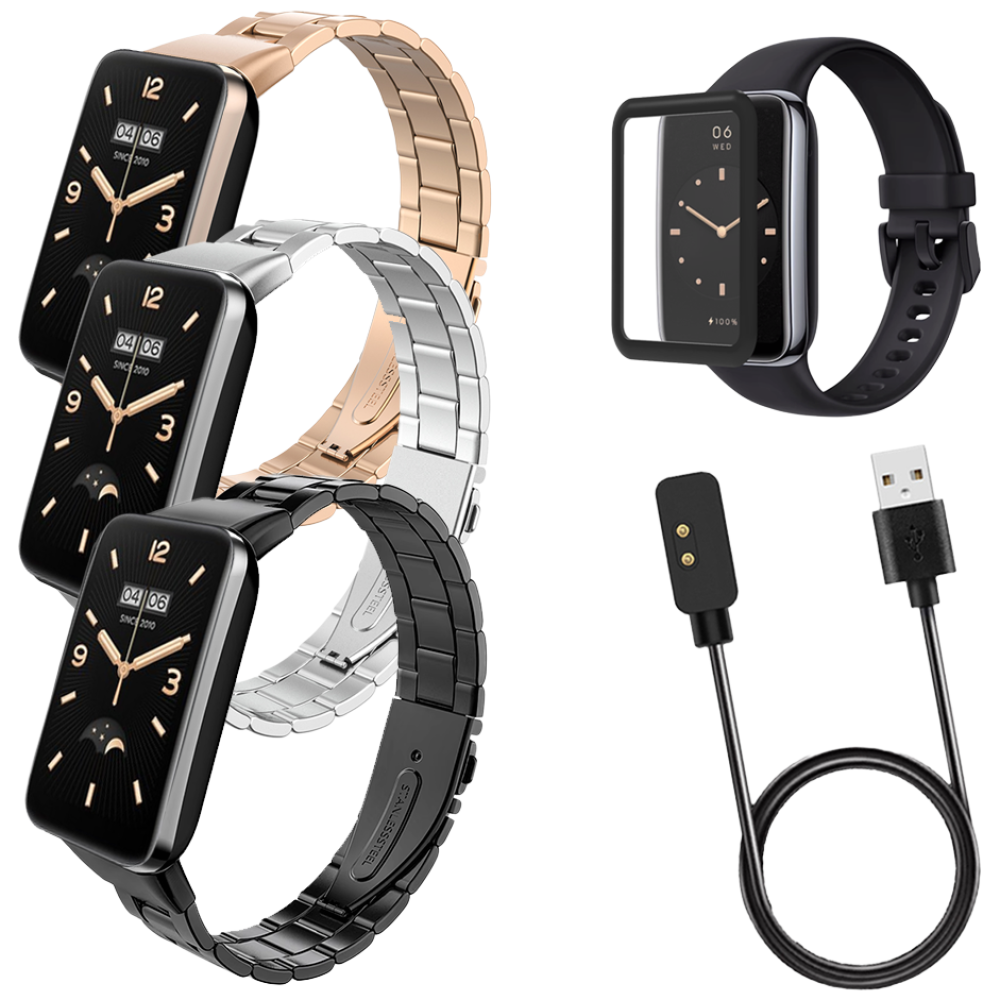 아야 미밴드7프로 메탈스트랩+풀커버필름+충전케이블, 1개 19,800원