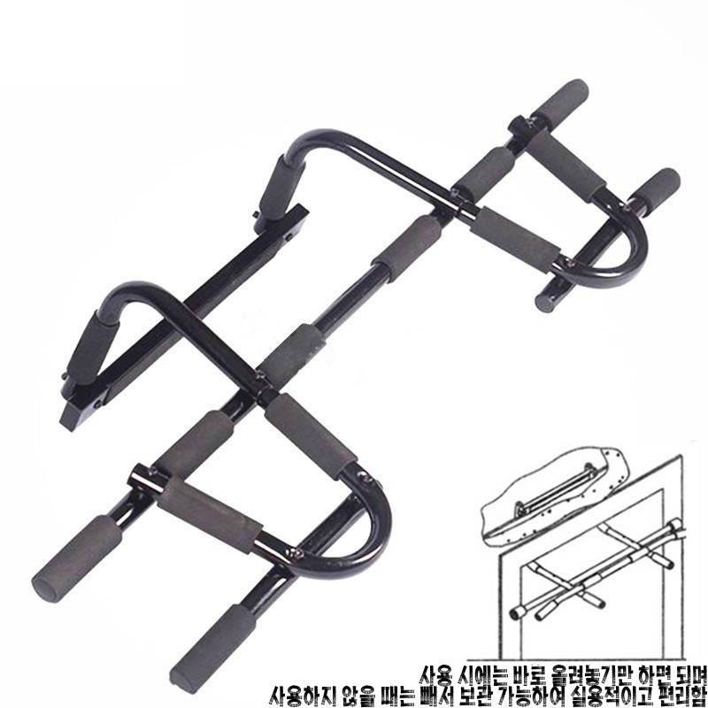 문틀 철봉 높이조절 와이드그립 철봉 방문 실내운동기구 문틀손상없는 가정용 턱걸이, 블랙 40,200원