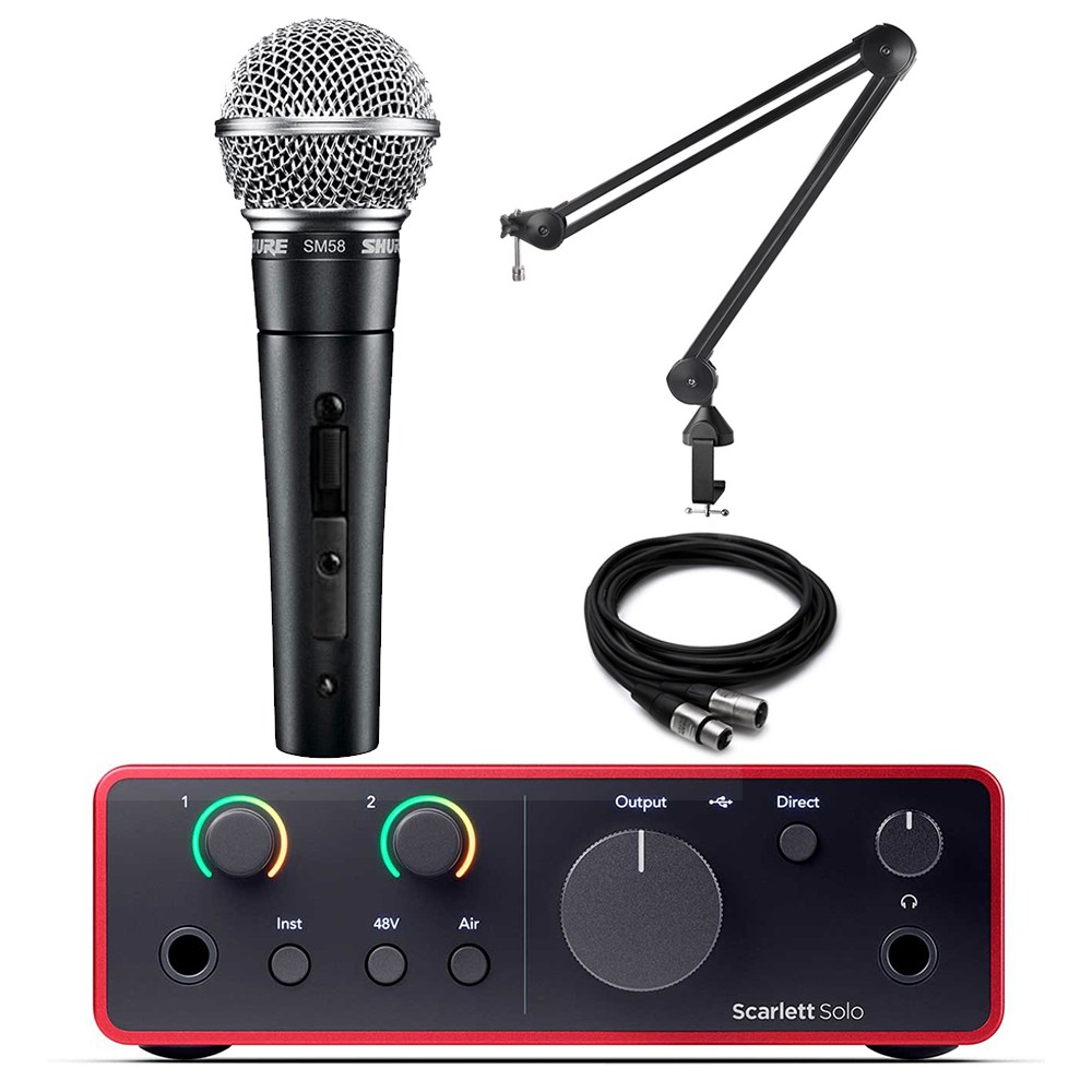포커스라이트 스칼렛 솔로 4세대 오디오 인터페이스 슈어 SM58 SK 다이나믹 마이크 홈레코딩 장비 417,970원