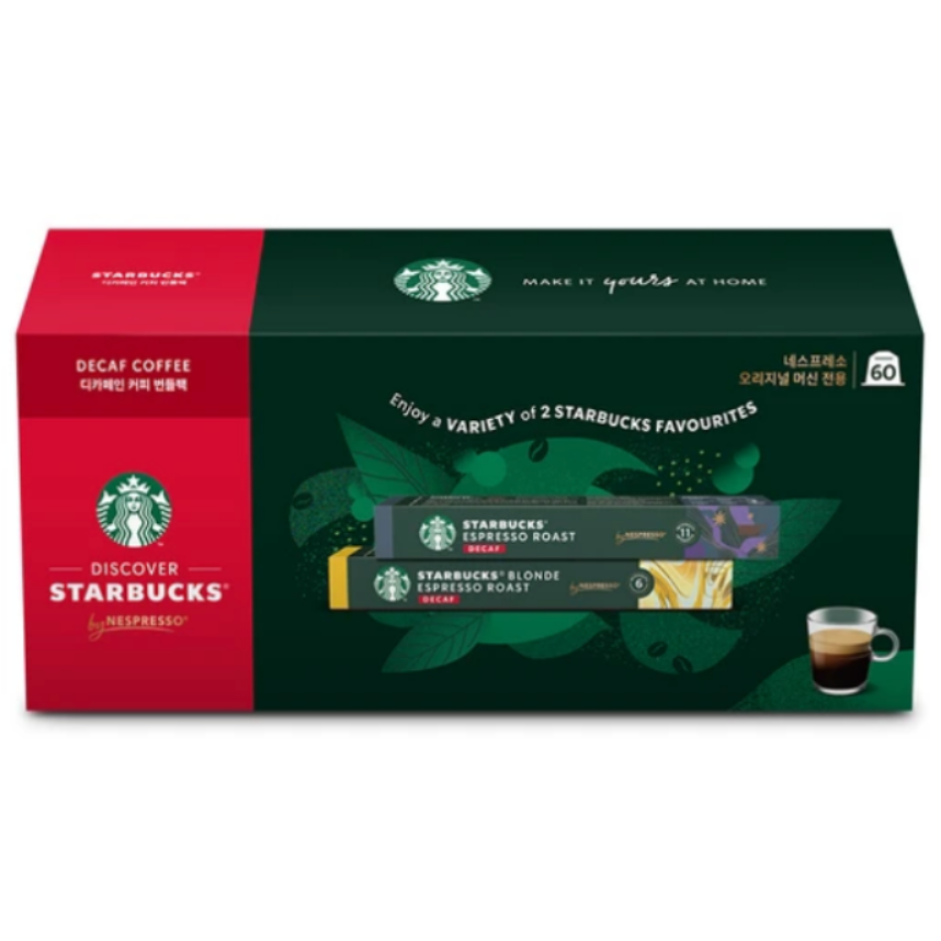 네스프레소 오리지널 캡슐 커피 호환 스타벅스 디카프 패키지, 52g, 1박스, 60개입 59,980원