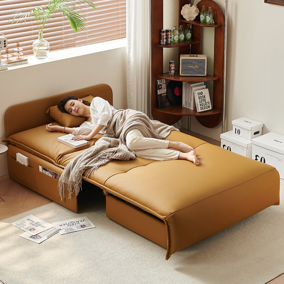 라운레스트 전동 소파베드 리클라이너 리모컨 가죽 쇼파침대 모션 슬라이드 공간활용 침대, 화이트 684,900원