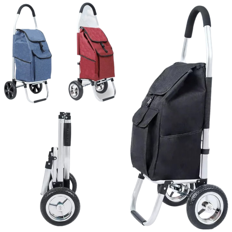 알라미늄 마트장바구니 장보기카트 접이식손수레 폴딩쇼핑카트 바퀴달린 장바구니, 블루, 1개 37,000원