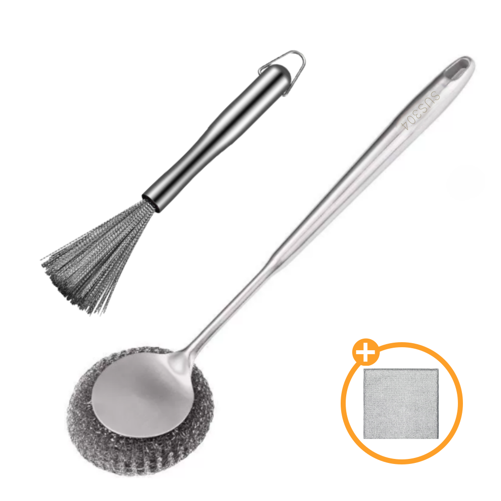 맘스픽 손잡이 수세미 스테인리스 설거지솔 세척 솔 세척 브러쉬 틈새 솔 1SET, 1개, 1  SET 9,900원