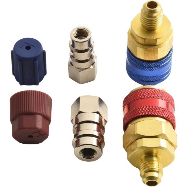 자동차 에어컨 R134A 퀵 커플러 연장 어댑터 저압측 파란색 14mm 고압측 빨간색 17mm 매니폴드 게이지 세트용 180 커넥터 2344267 44,000원