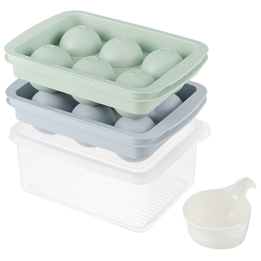 코멧 키친 6구 빅 아이스볼 얼음 트레이 2p + 얼음 보관통 + 스쿱 세트 11,130원