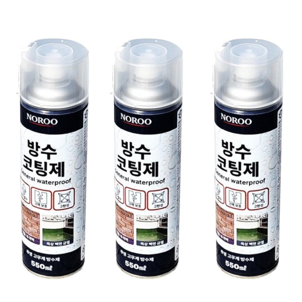 노루페인트 다용도 외벽 옥상 방수 코팅제 스프레이, 투명, 550ml, 3개 20,900원