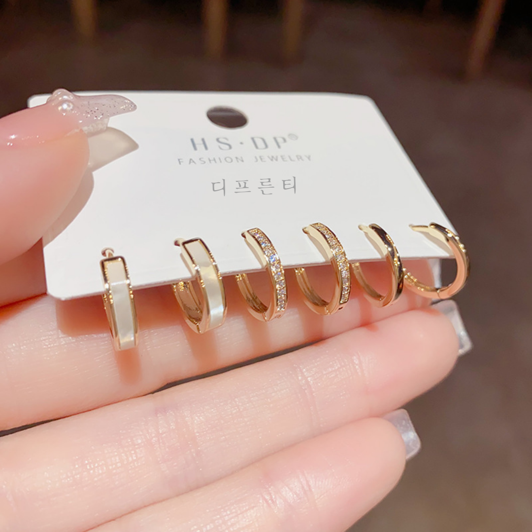 디프른티 원터치 심플 귀걸이 세트 3쌍(6P) 14,800원