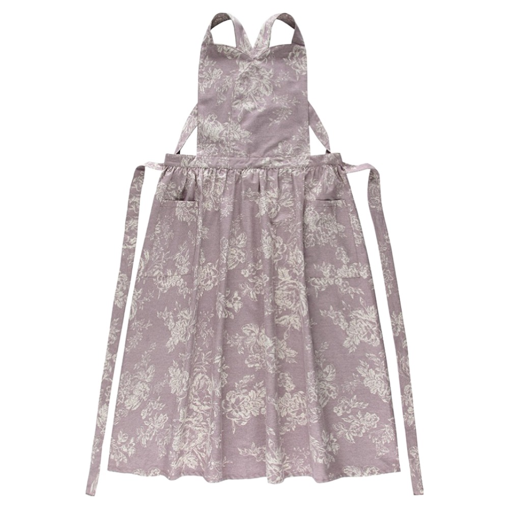 투투안 꽃무늬 린넨 원피스 앞치마, 연보라색, 1개, 현재가 21,820원