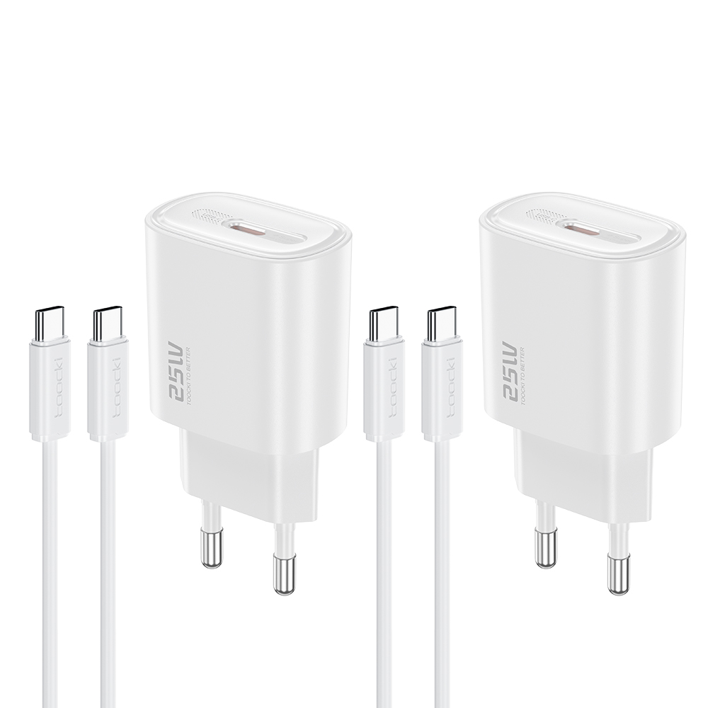 Toocki c타입 25W PD3.0 PPS 고속 충전기 + C TO C 케이블 세트, 2세트, 화이트 45,900원