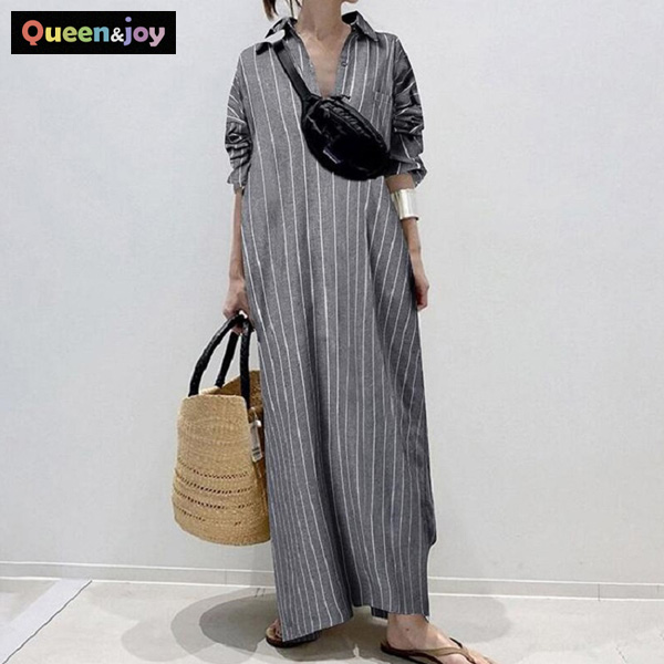 퀸앤조이 스트라이프 홀릭 반셔츠 맥시 롱원피스***판매자 SSK무역*** 45,800원