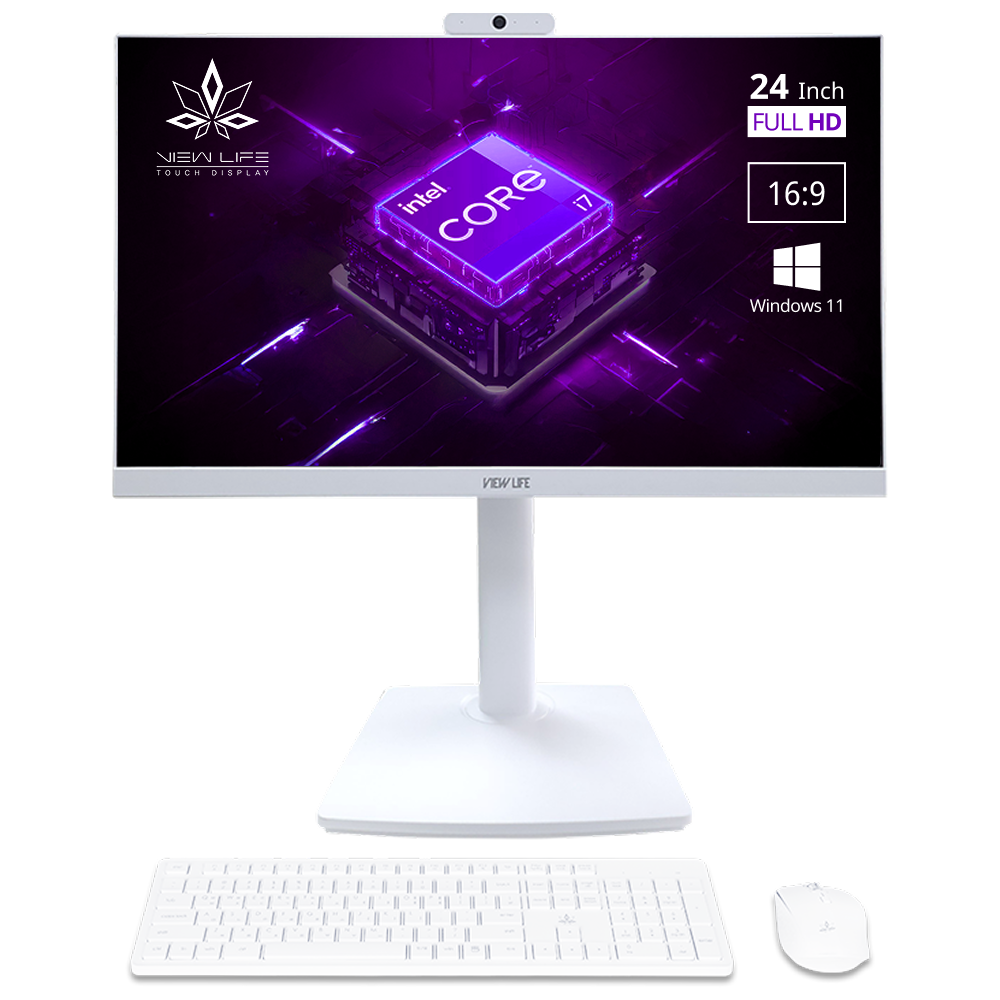 뷰라이프 24형 고급형 웹캠 일체형PC 인텔 I7-13 윈도우11포함 무선키보드마우스 마우스패드 증정, 512GB, 32GB, 화이트, AP-238TG, WIN11 Pro 1,243,000원