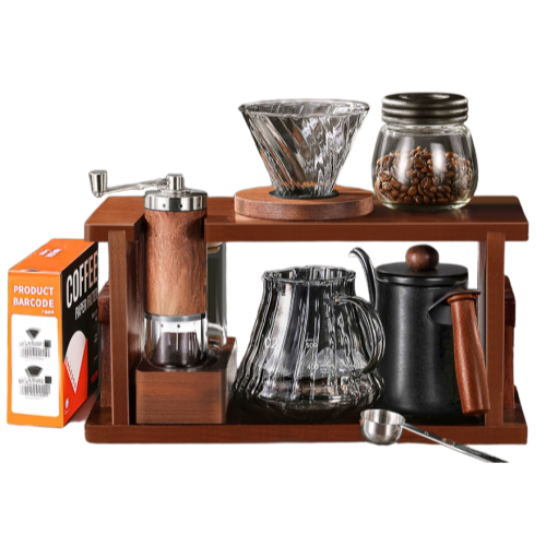 우드브루 우드 홈까페 핸드드립 세트 거치대 커피드리퍼 콜드브루 메이커 캠핑 커피드립 풀세트, 1세트, 클라우드 10종 163,000원