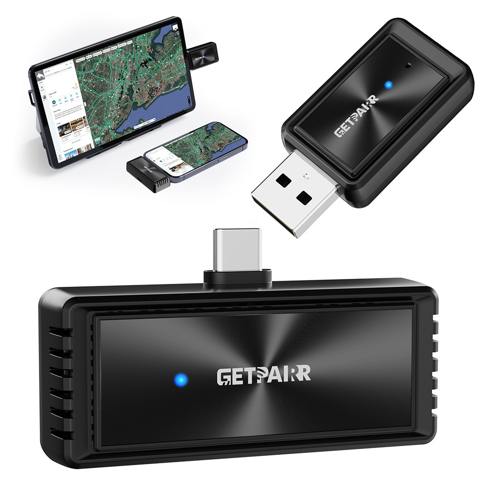 GetPairr 미러 터치 무선 카플레이 어댑터 앤 아이폰 삼성 갤럭시 무선 화면 미러링, 블랙, CA510-R 59,900원