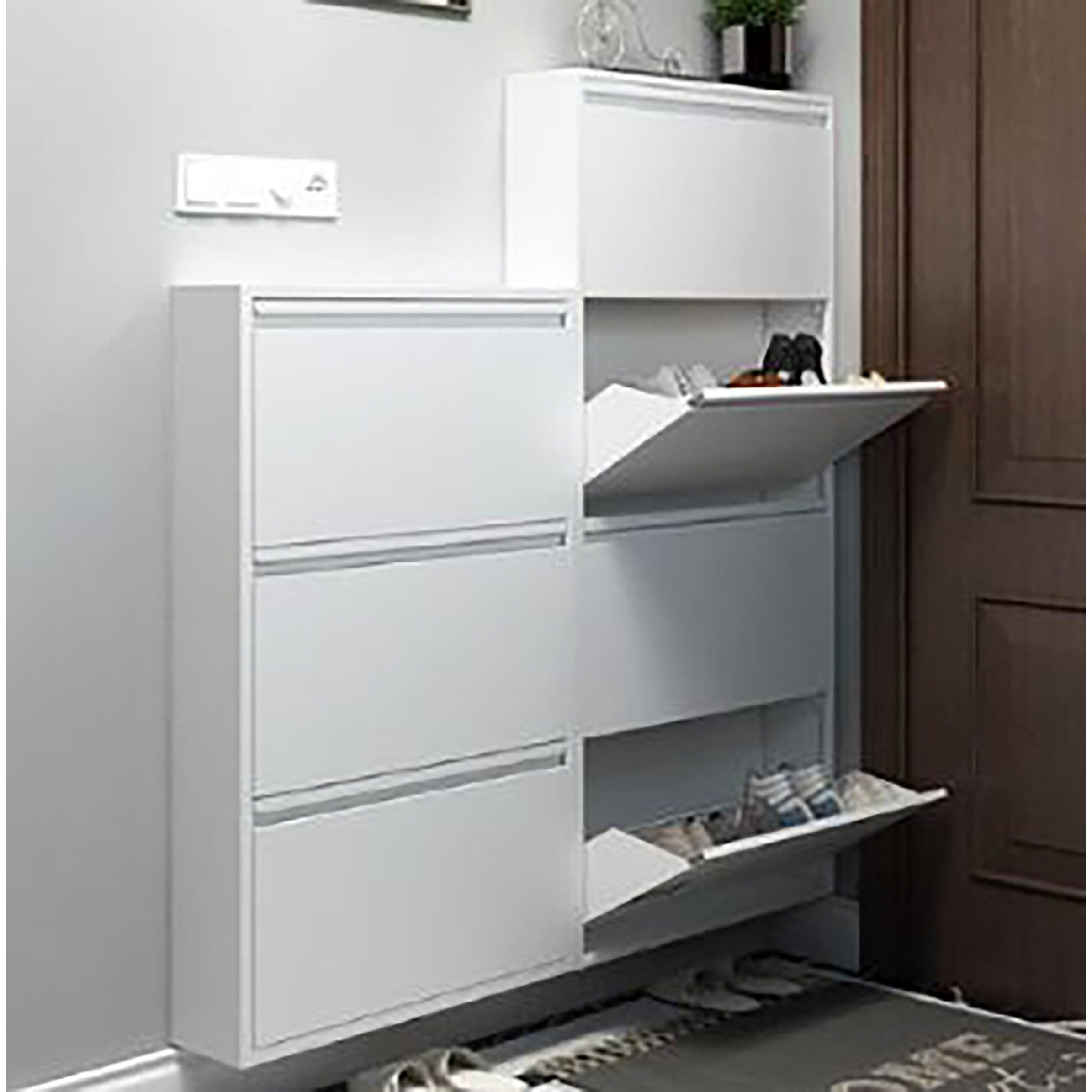 [무료배송] 초슬림 신발장 3단 4단 원룸 좁은현관용 폴딩신발장 얇은신발장 좁은신발장 틈새신발장 123,000원