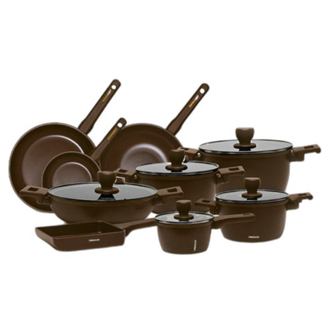 코젤 다이애나 인덕션겸용 냄비 프라이팬 9종세트 논스틱 세라믹코팅, 1세트, 냄비 5종 + 프라이팬 4종, 초코브라운 207,200원