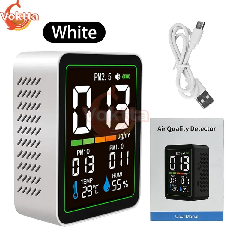 5-in-1 공기질 감지기 PM2.5 PM1.0 테스터 온도 및 습도 측정기 가정용 적외선 먼지 모니터 27,170원