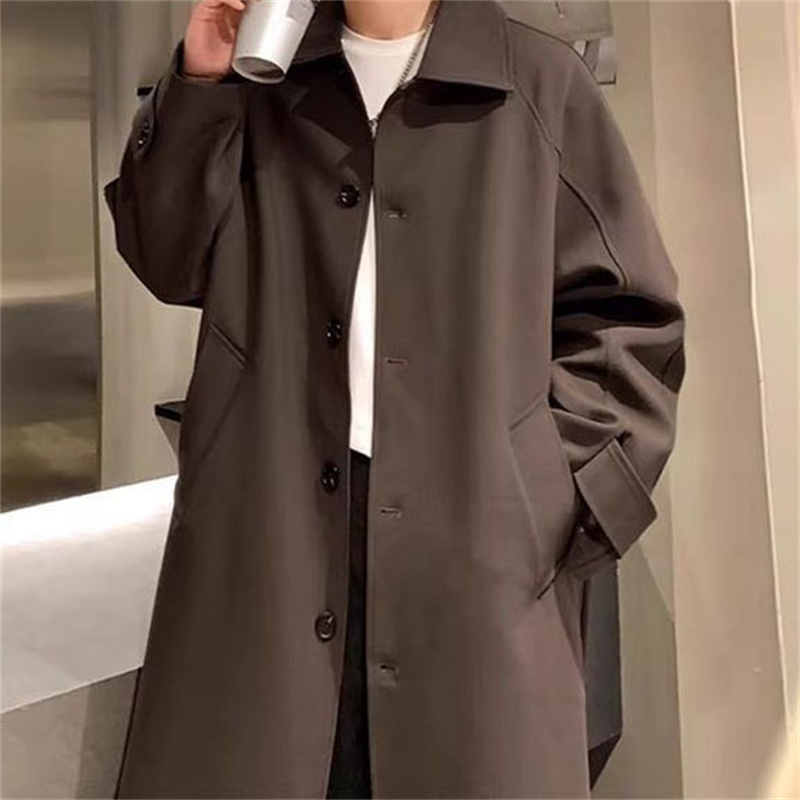 AOKADA 남성 봄 가을 루즈핏 발마칸 코트 얇은 하프 트렌치 코트 25,310원