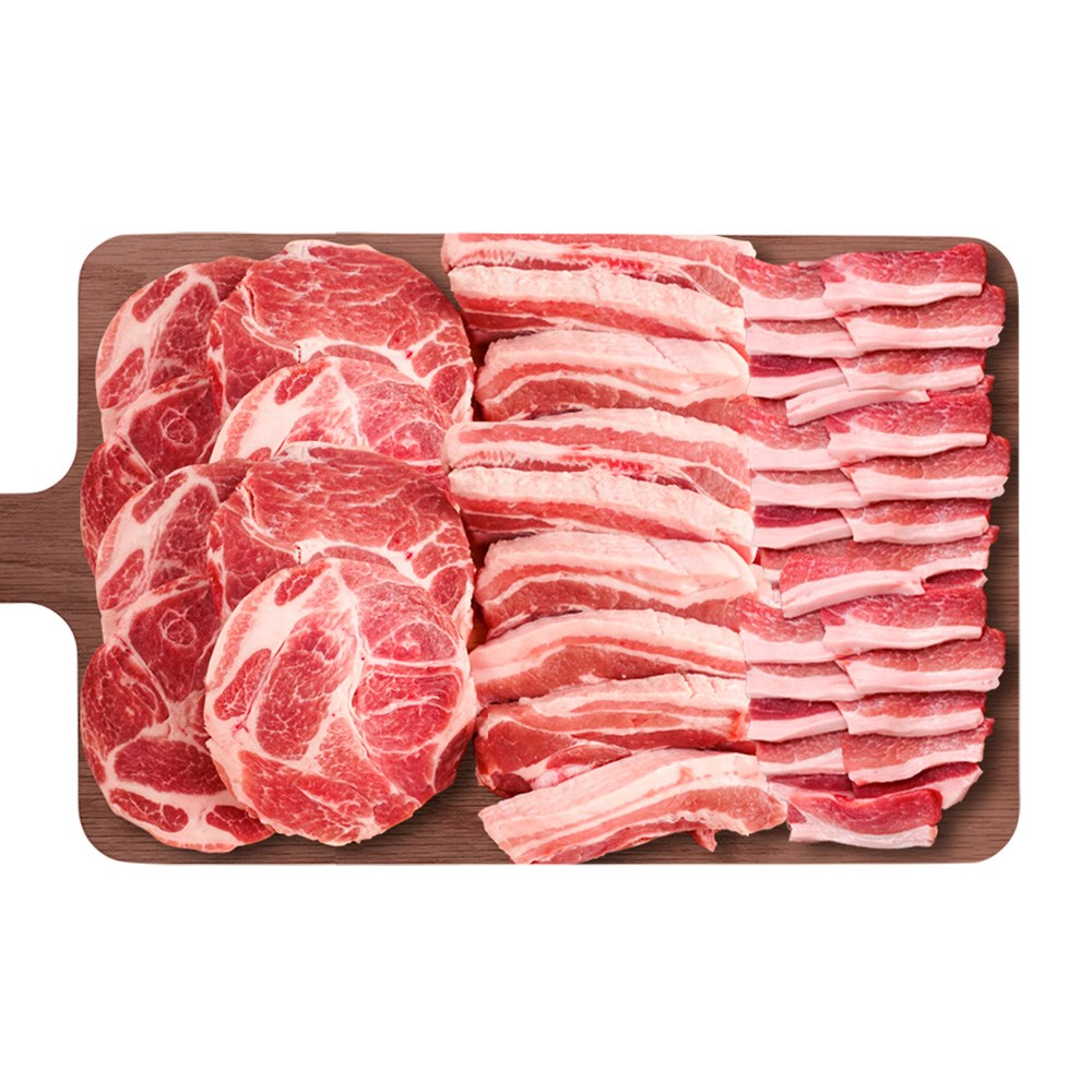 [맛춤상회] 3대진미 듀록 흑돼지 모듬 2.2kg (삼겹살1kg+목살1kg+가브리살 200g), 1개, 2.2kg 66,500원