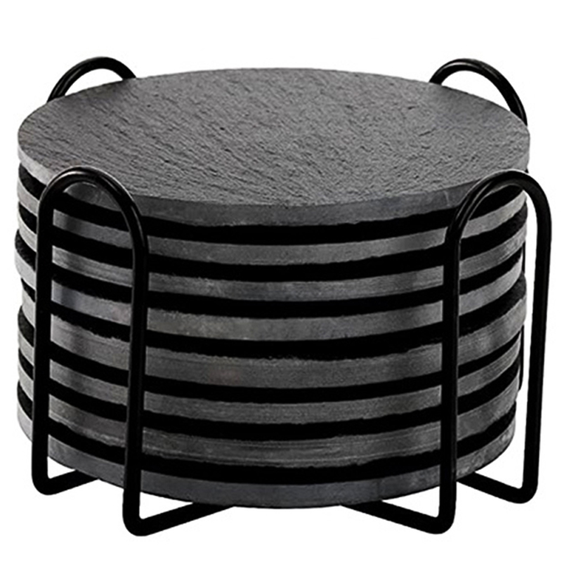 씨오브비 슬레이트 컵 와인 코스터 8p + 코스터 받침대 세트 직선원형, 단일색상, 1세트 14,990원