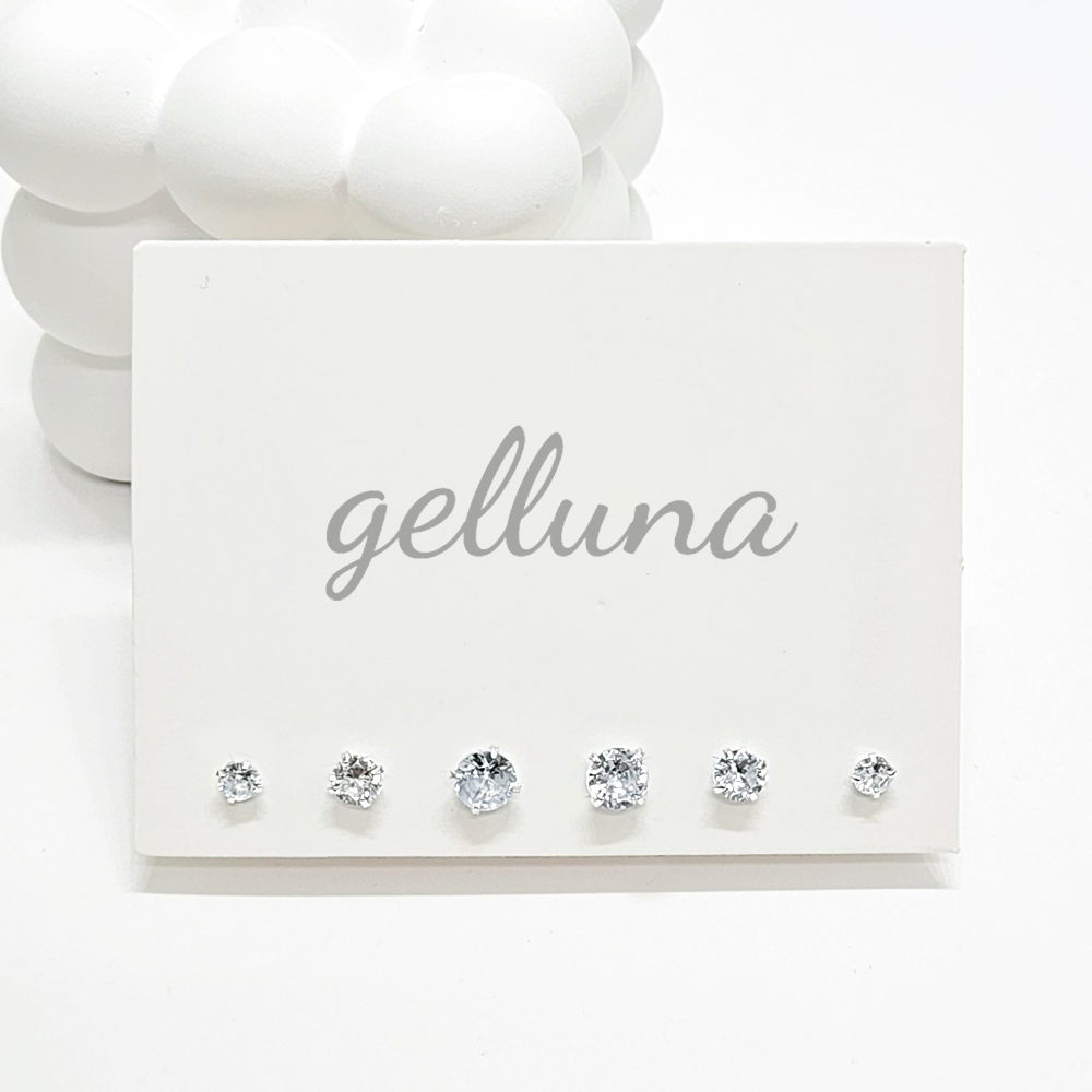젤루나 기본 심플 라운드 큐빅 귀걸이 6종 세트 2 7,800원
