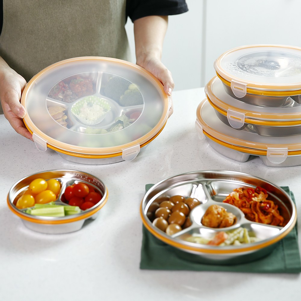 스텐 칸막이 나눔 반찬통 3칸 4칸 5칸 6칸 밀폐용기 13,000원