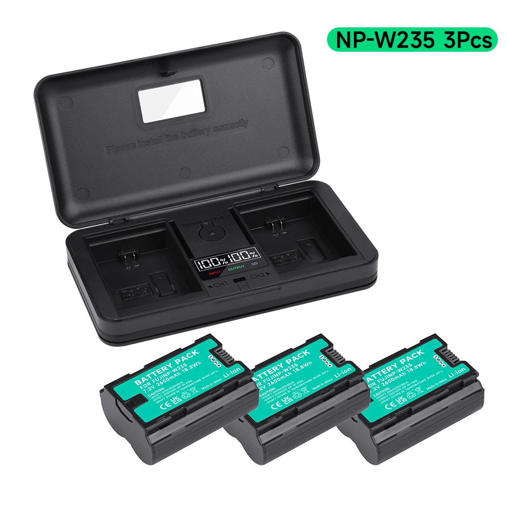 PALO NP-W235 NP W235 배터리 Fujifilm Fujifilm X-T4 GFX 100S X-T5 X-H2 GFX 50S II 배터리 LCD USB 듀얼 77,800원