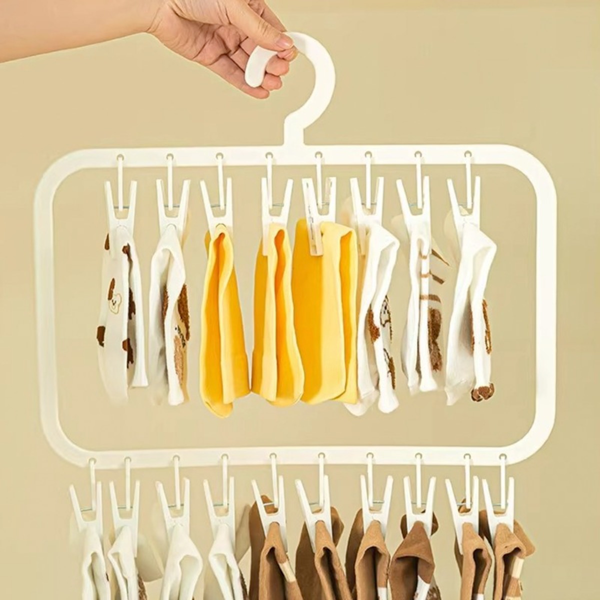 라모리 초슬림 공간활용 양말 속옷 집게 건조대, 1개, 화이트 8,900원
