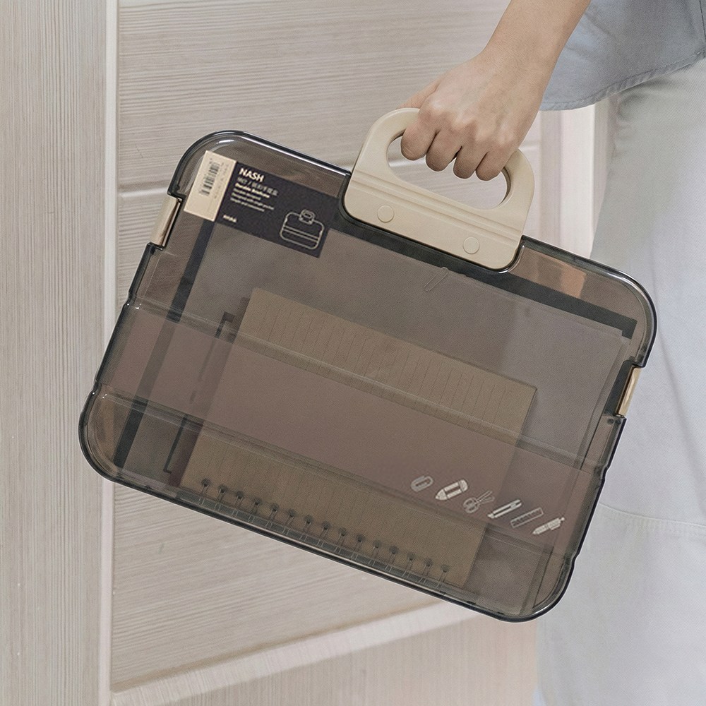 NIVORY 반투명 파일함 수납 파일케이스 (손잡이) PP보관함 14,870원