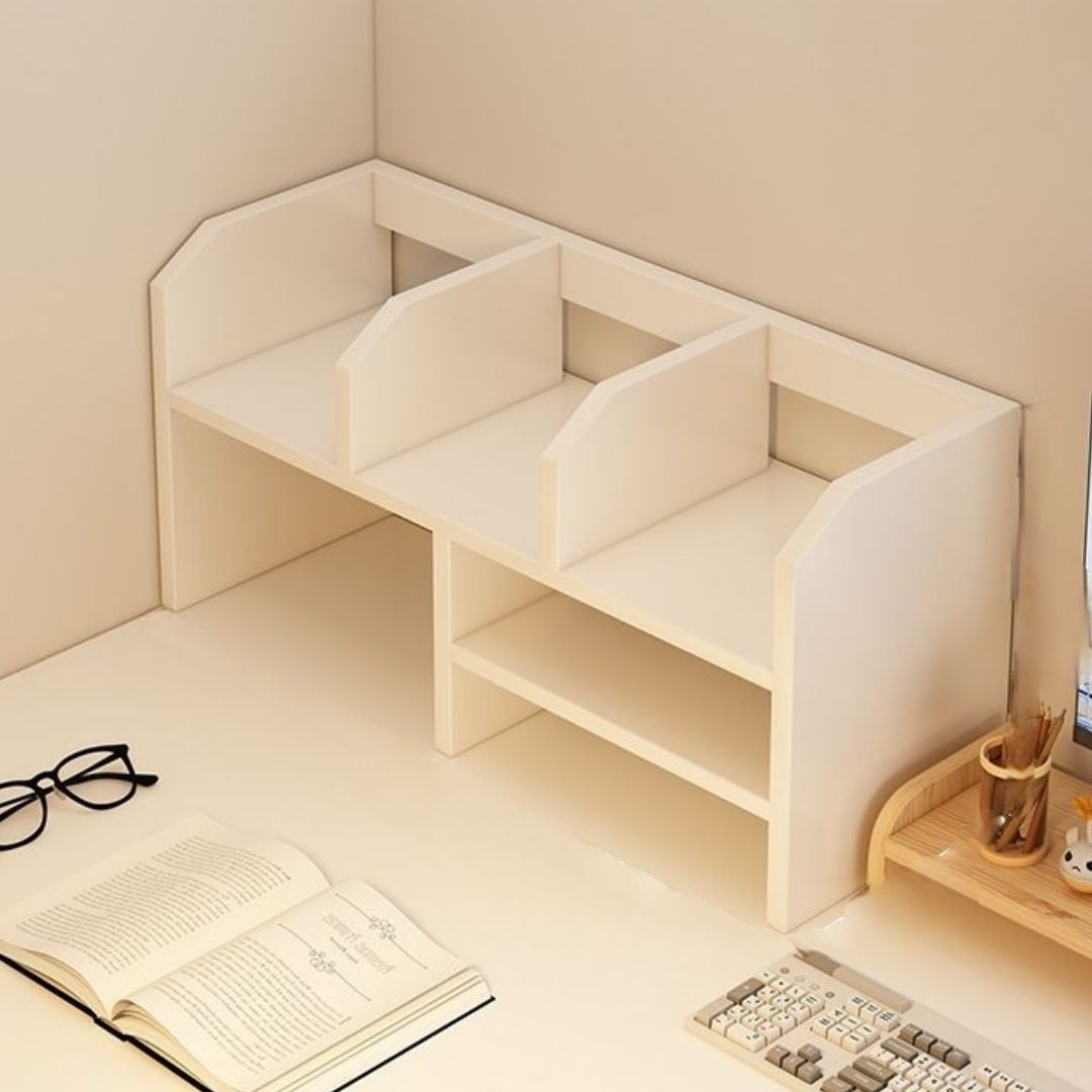 픽스앤고 책상위 2단 책꽂이 선반, 2단, 화이트 28,000원