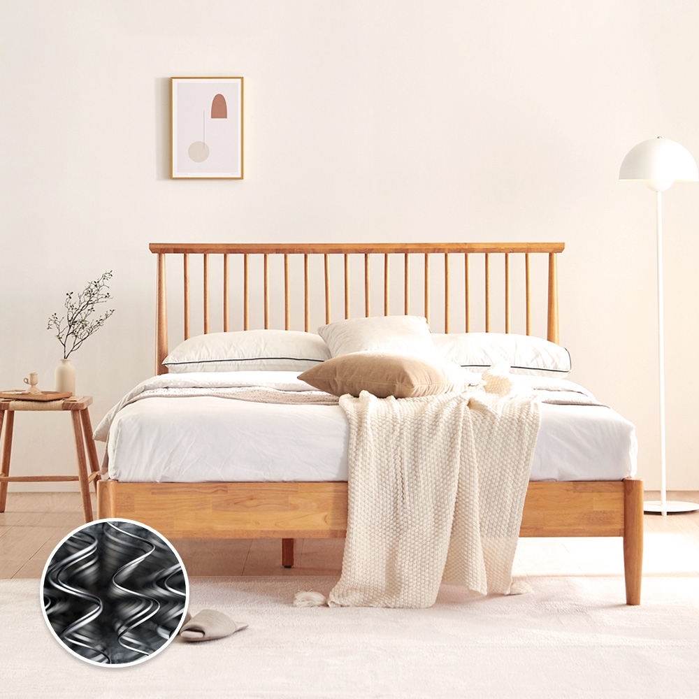 동서가구 로맨틱 스칸딕 원목 침대 + 본넬양면 매트리스 방문설치, 내추럴 505,100원