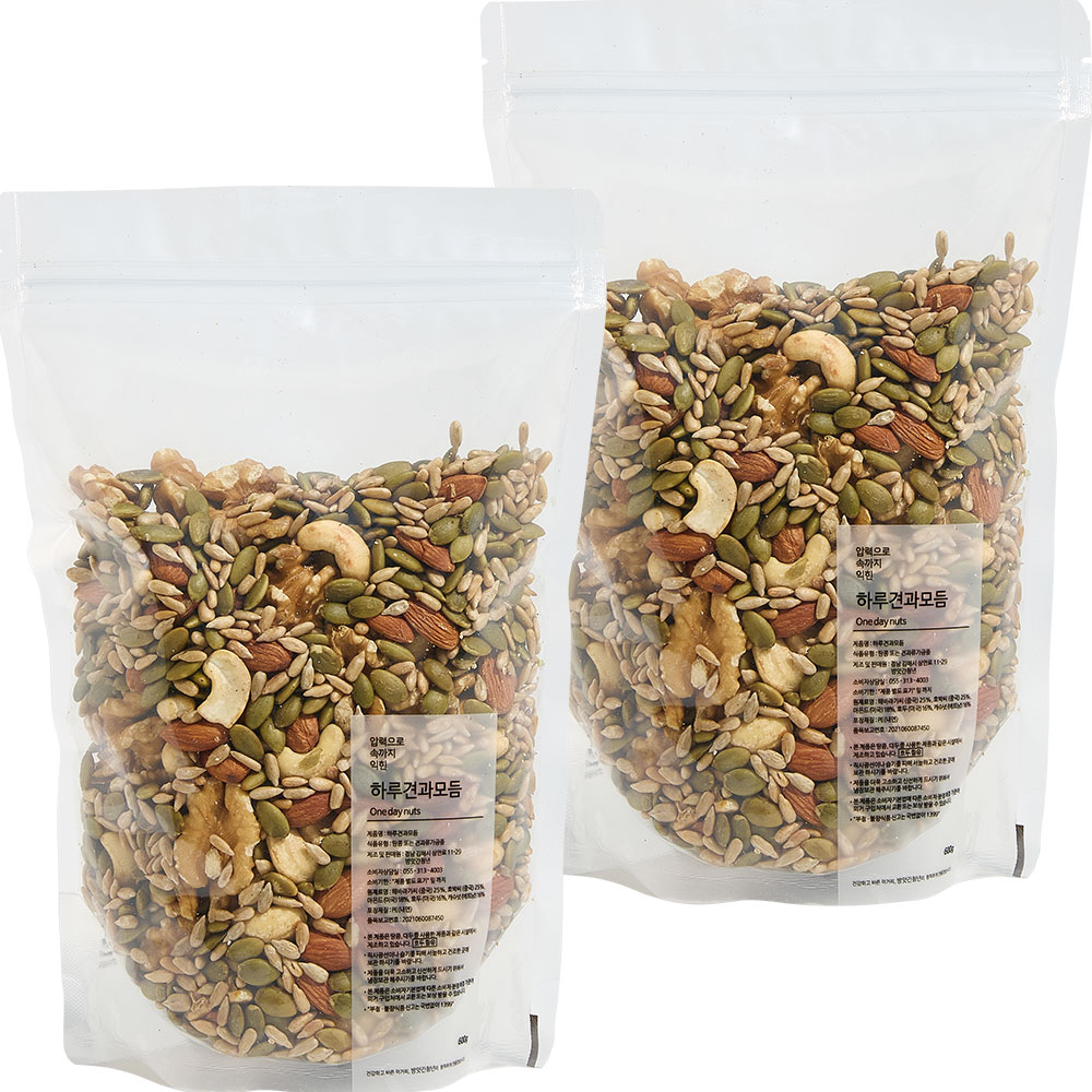 압력으로 볶은 하루견과 모듬 대용량 2팩, 600g, 2개 31,920원