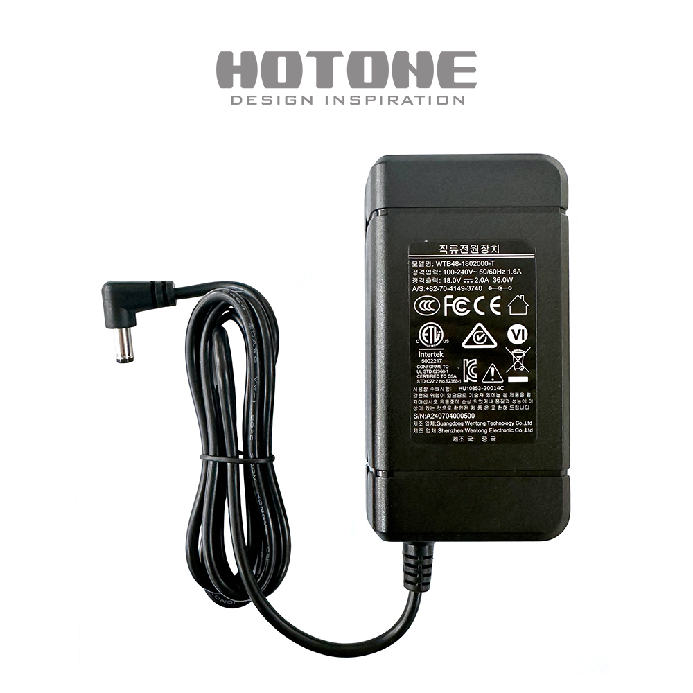 Hotone Audio 18V 2A 센터 마이너스 정전압 어댑터(PSD-17) 핫톤, 베일톤, 소니케어 호환가능, 1개 22,000원