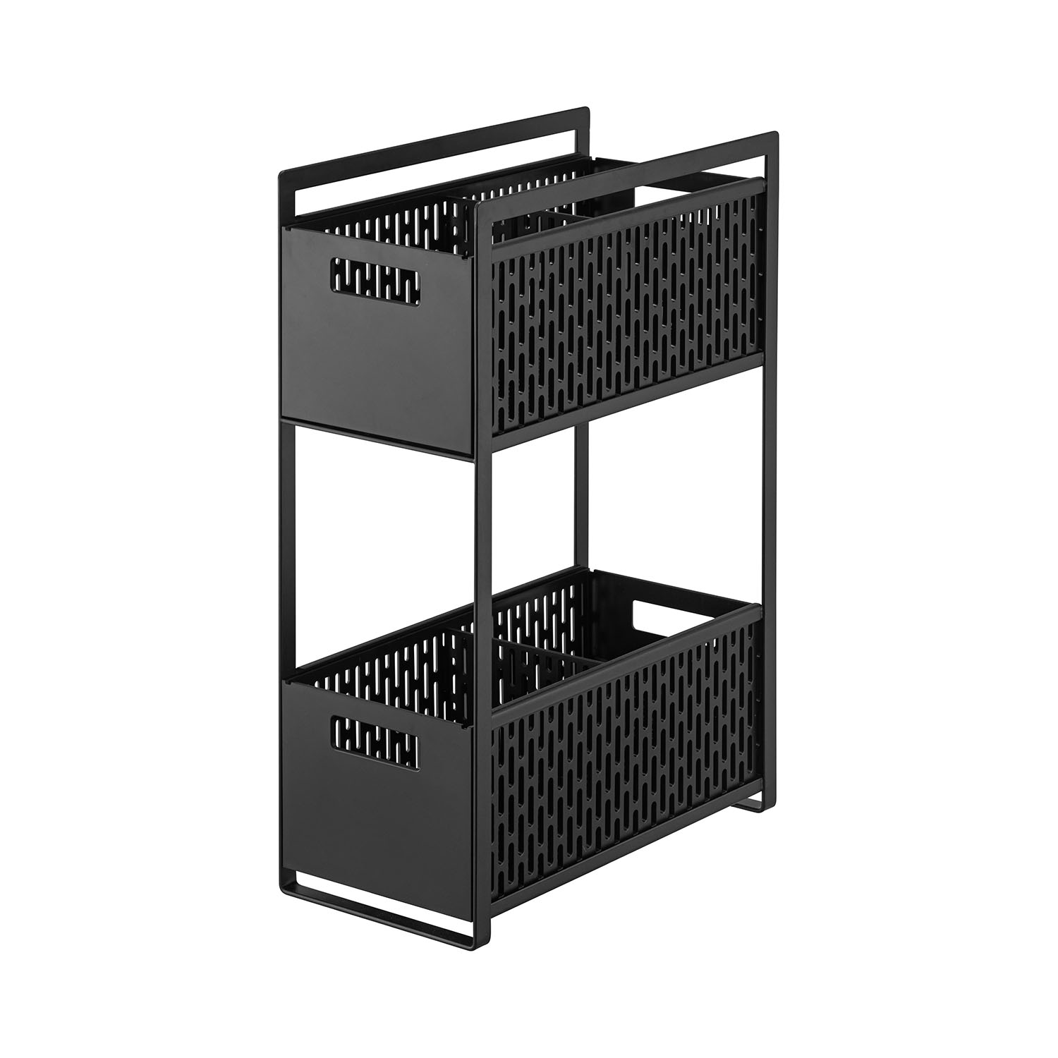 야마자키실업 주방후드 수납용품 수납 2단 바구니 타워 5218/5219, 블랙, 1개 75,600원