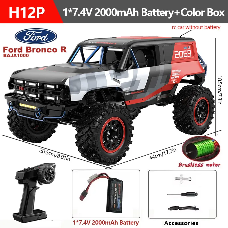 MJX 하이퍼 고 H12P 1/12 4륜구동 RC카 포드 브롱코 바하 프로페셔널 4x4 오프  12km/H  2.4G 무선 조종 자 277,900원