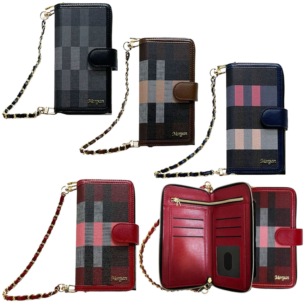 갤럭시 와이드8 M16 5G SM-M166S 핸드폰 케이스 지퍼형 손목 스트랩 카드 지폐 동전 수납 가죽 지갑 다이어리 스타일 체크 패턴 디자인 넉넉한 수납공간 자석 잠금 ah모건 15,900원