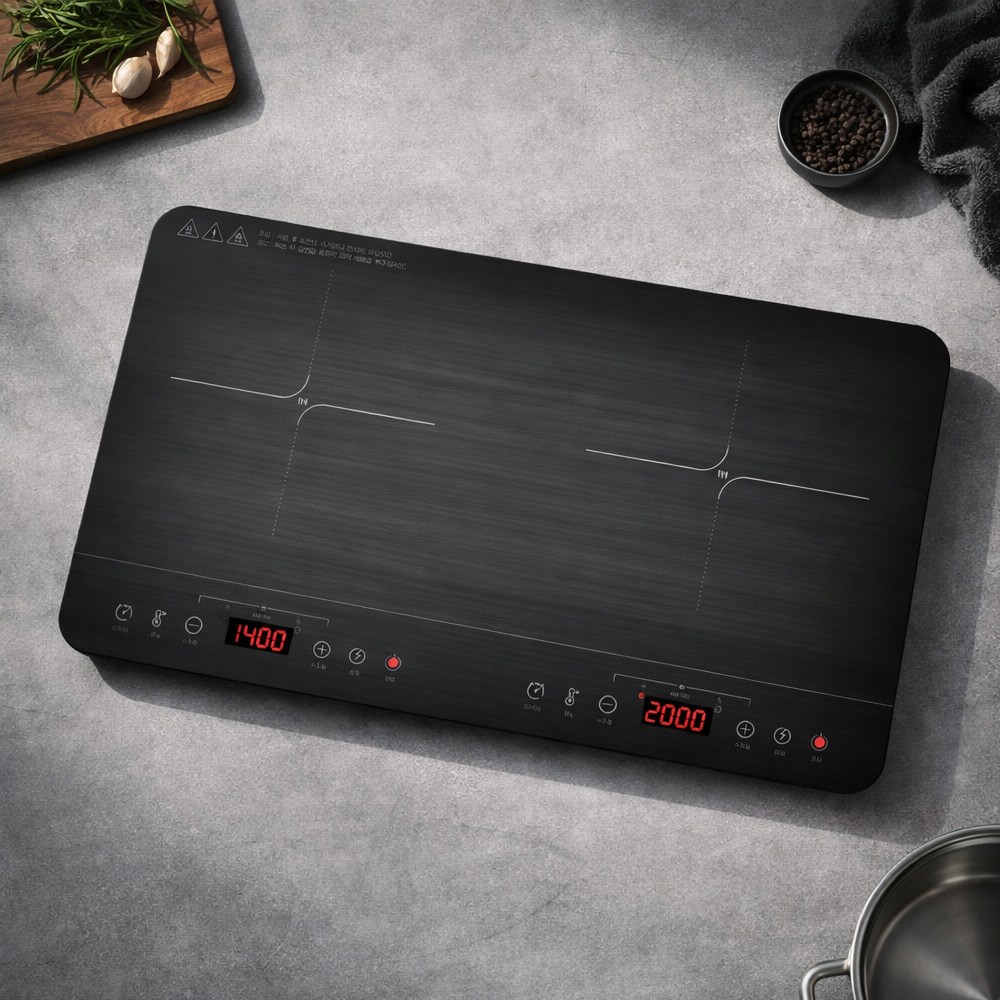 [독일브랜드] 대형 2구 와이드 인덕션 전기레인지 2000W 더블화구 안전 타이머 터치식 가정용 휴대용 식탁 위 샤브샤브 전골 자취 필수템 라면 끓이기 고기 불판 인테리어, 일반형, 대형 와이드 2구 인덕션 149,800원