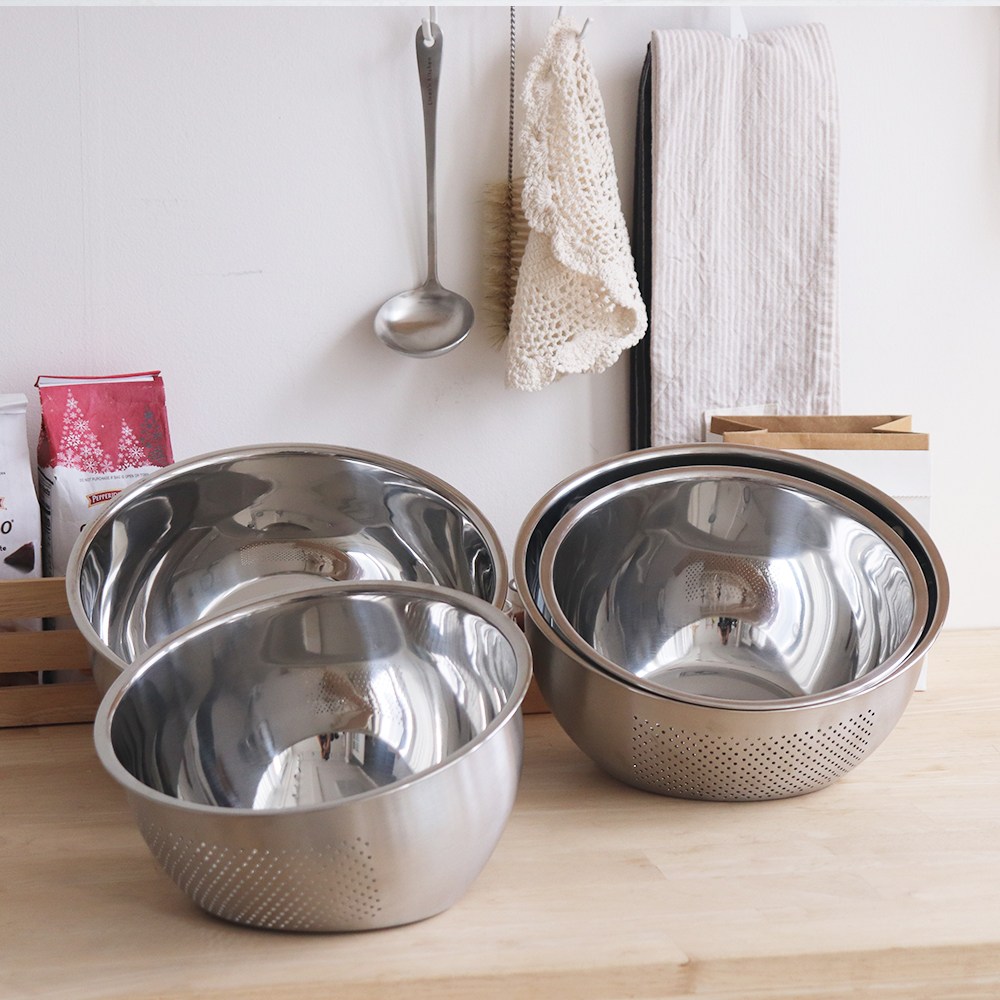 공감스토어 프리미엄 스텐304 쌀세척 쌀바가지 믹싱볼 야채 세척통 16,500원