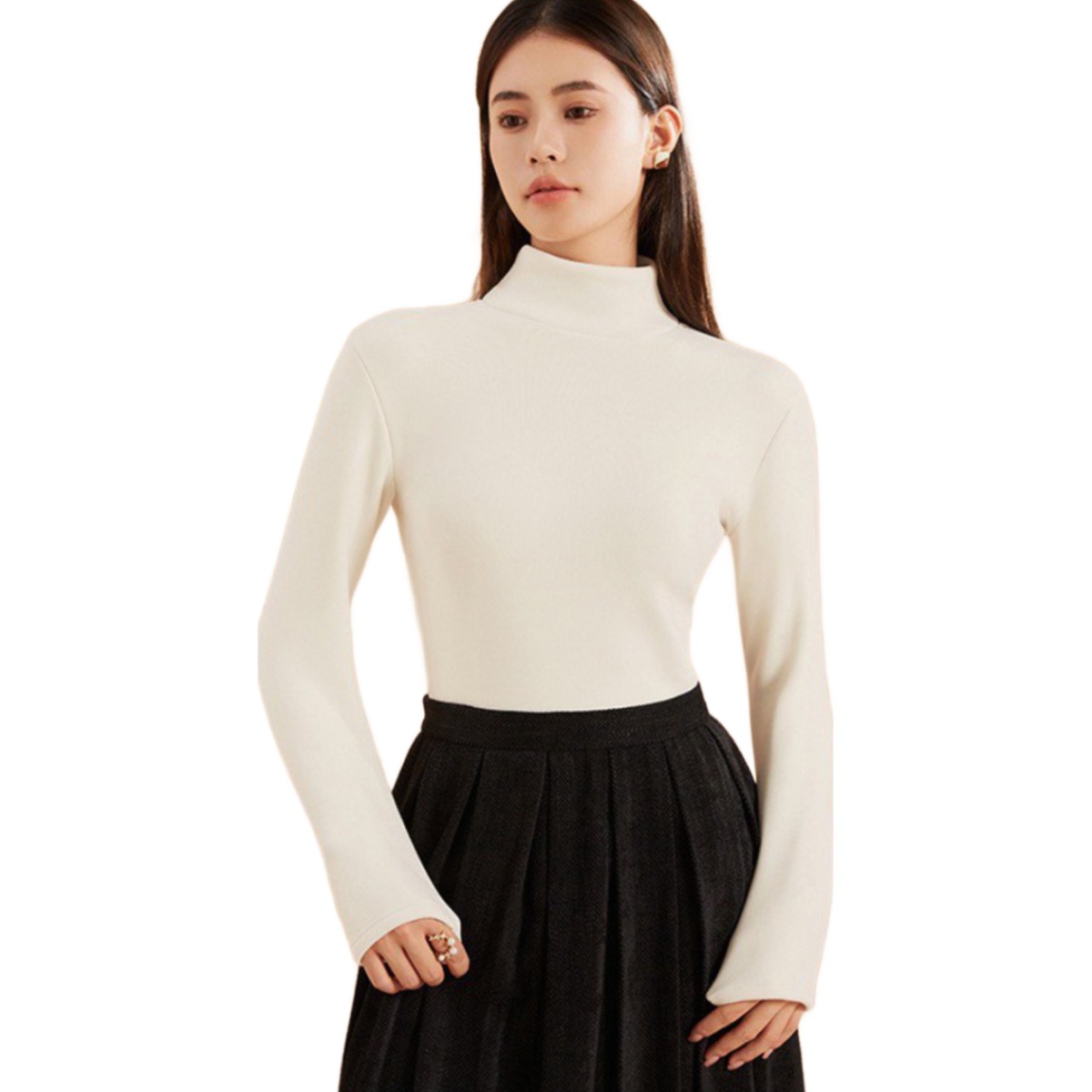 여성 기모 티셔츠 겨울 목폴라 터틀넥 보온 이너 긴팔 27,300원