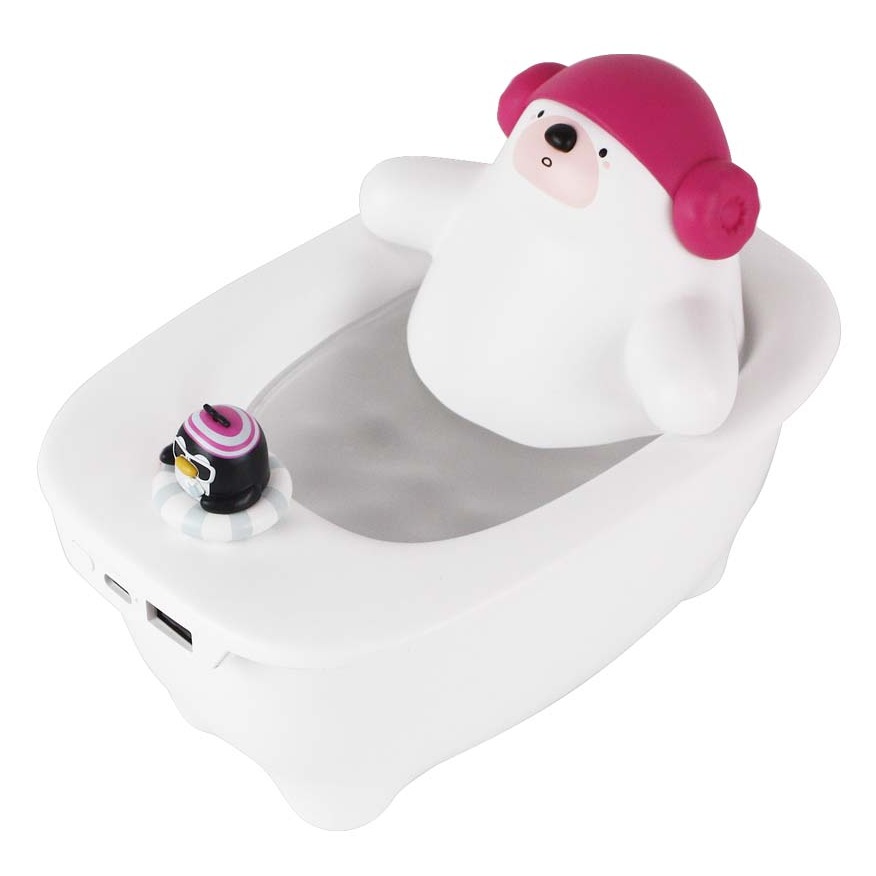 젤센 목욕하는 북극곰 미니 가습기 + USB LED LIGHT 세트, polarlife, 화이트 27,100원