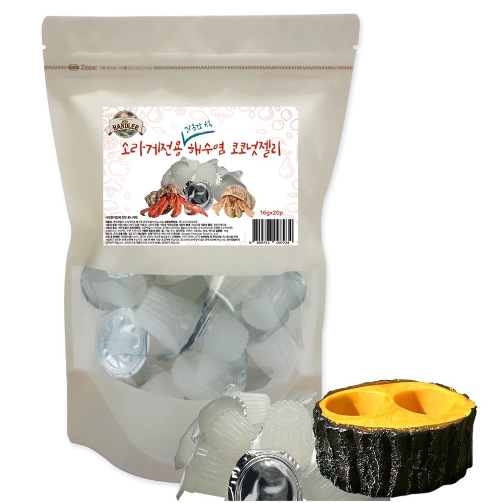 펫츠핸들러 해수염 코코넛 소라게젤리 + 먹이접시 세트 5,800원