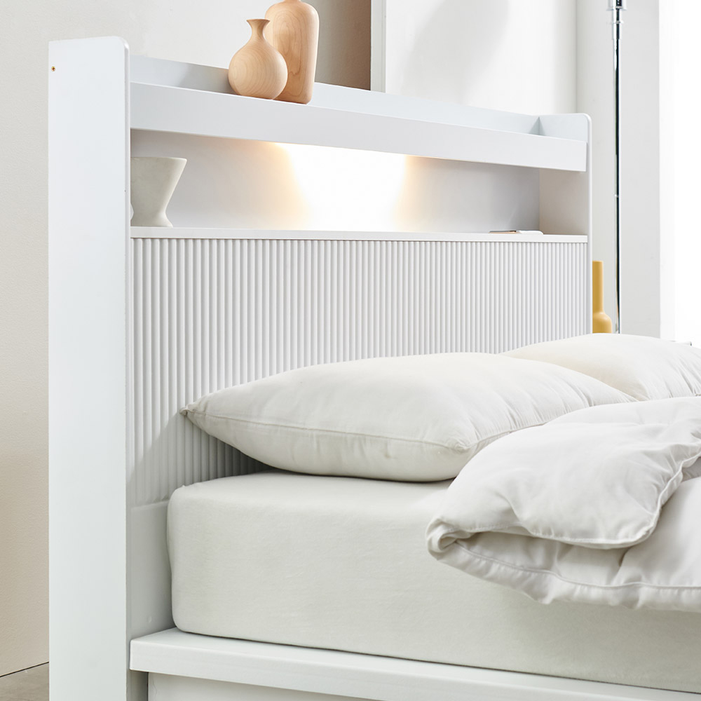 크렌시아 룸벨 LED 루바 40T 서랍 침대 프레임 + 독립스프링 매트리스 세트 방문설치 405,000원